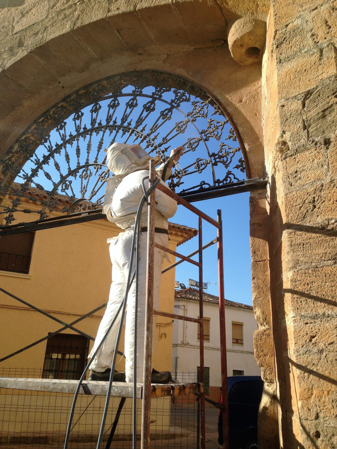 Limpieza con chorro de arena