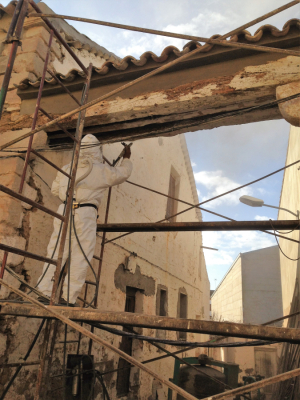 Limpieza con chorro de arena